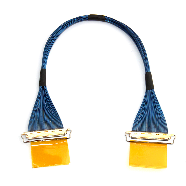 Custom 40 Pin Lvds Cable Assembly 0.5mm Pitch lcd lvds cable Horizontal  mating type micro